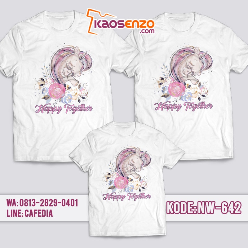 Baju Kaos Couple Keluarga | Kaos Family Custom Unicorn - NW 642