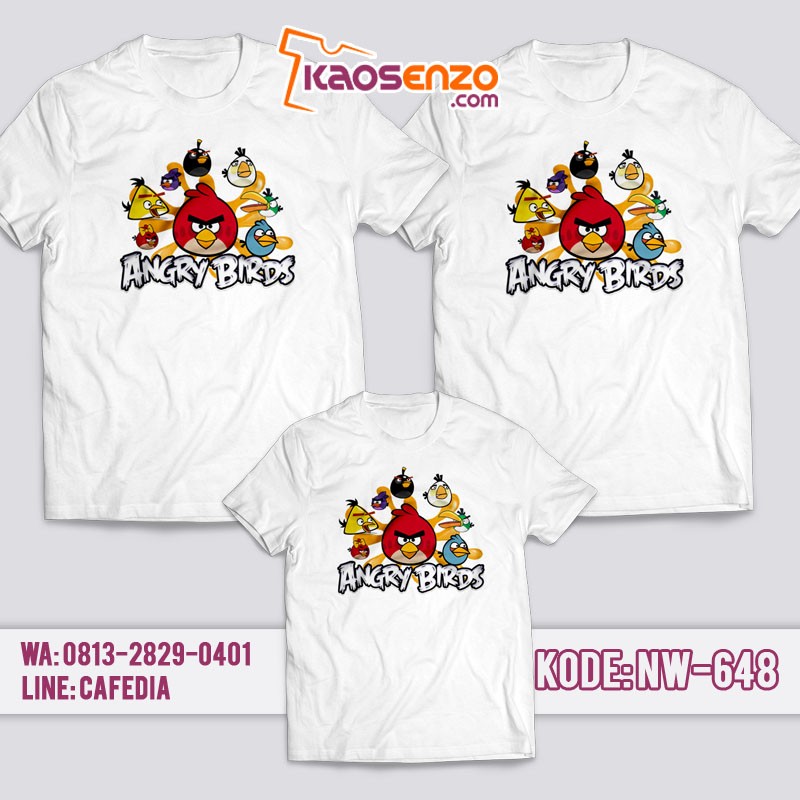 Baju Kaos Couple Keluarga | Kaos Family Custom Angry Bird - NW 648