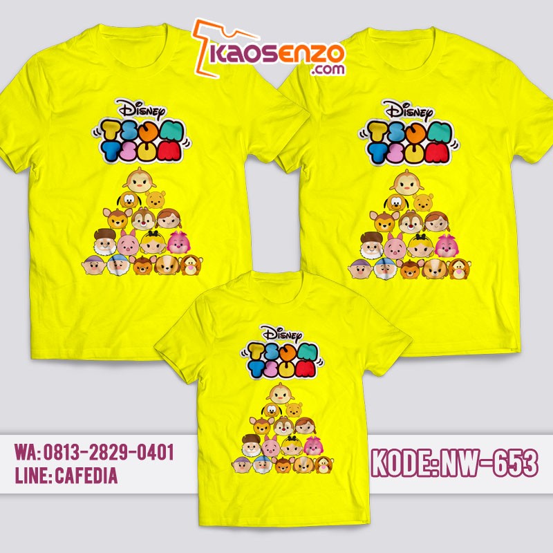 Baju Kaos Couple Keluarga | Kaos Family Custom TsumTsum - NW 653