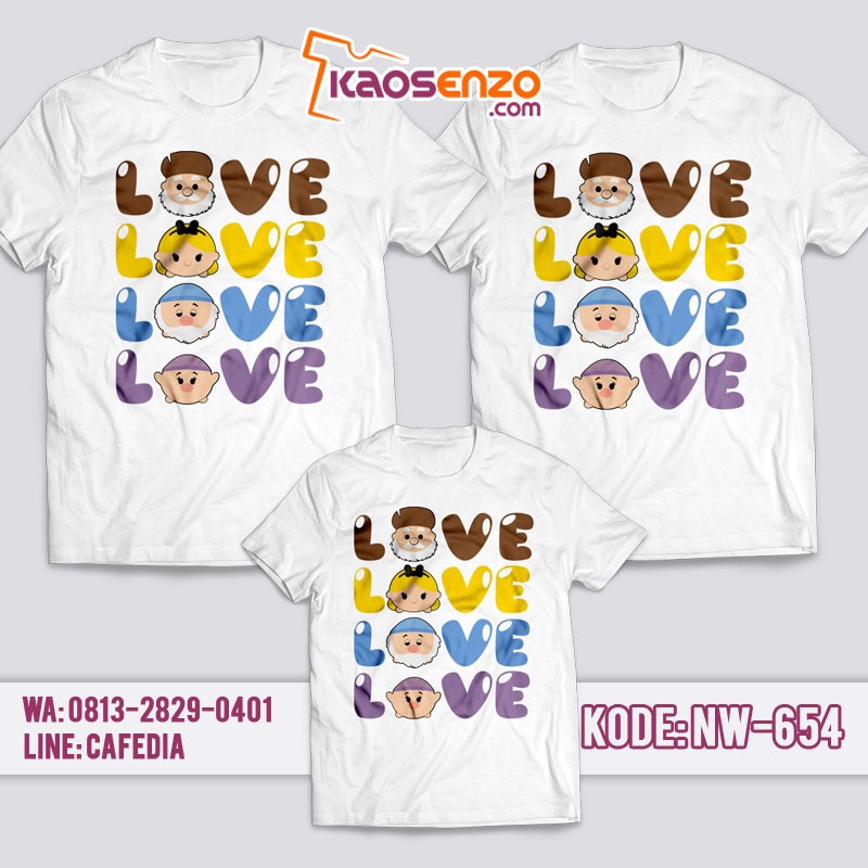 Baju Kaos Couple Keluarga | Kaos Family Custom TsumTsum - NW 654