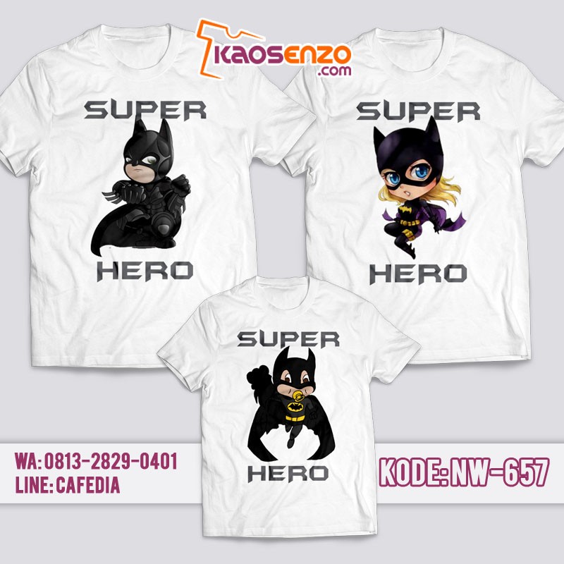 Baju Kaos Couple Keluarga | Kaos Family Custom | Kaos Batman - NW 657