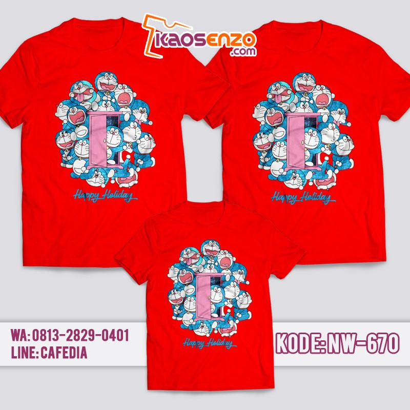 Baju Kaos Couple Keluarga | Kaos Family Custom | Kaos Doraemon - NW 670