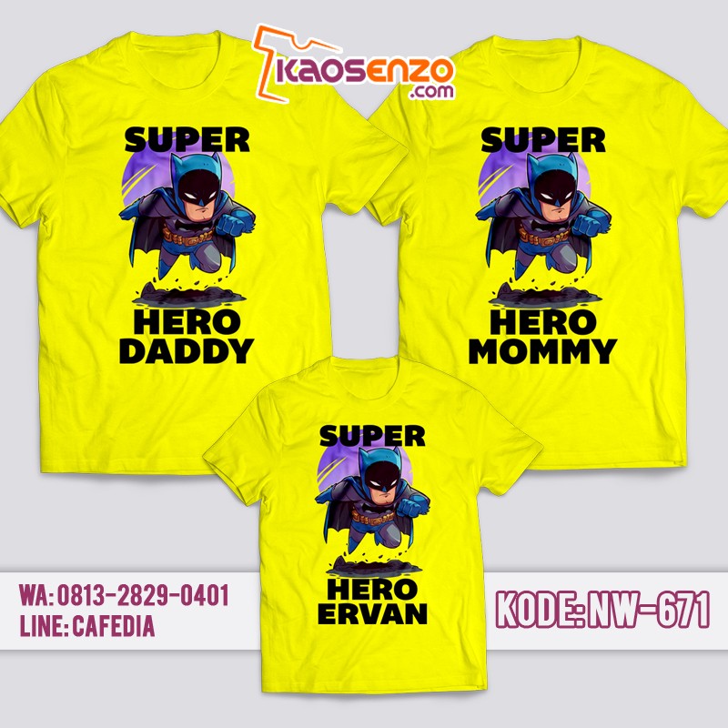 Baju Kaos Couple Keluarga | Kaos Family Custom Online | Kaos Batman - NW 671