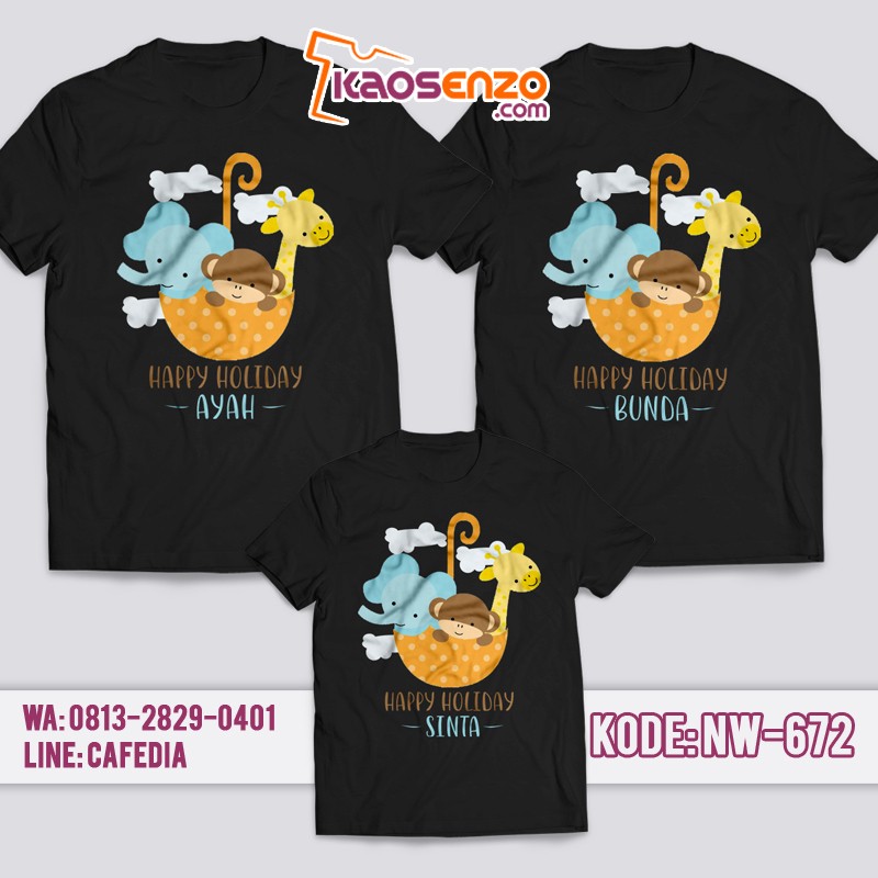 Baju Kaos Couple Keluarga | Kaos Family Custom Zoo & Animal - NW 672