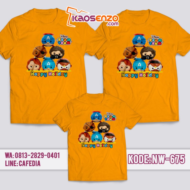 Baju Kaos Couple Keluarga | Kaos Family Custom Tsum Tsum - NW 675