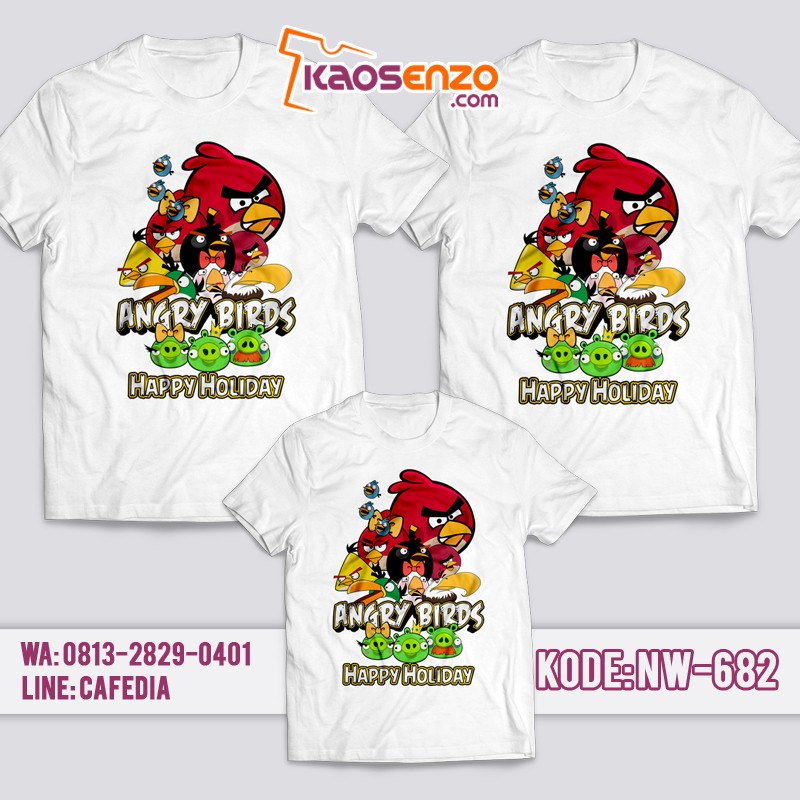 Baju Kaos Couple Keluarga | Kaos Family Custom Angry Bird - NW 682