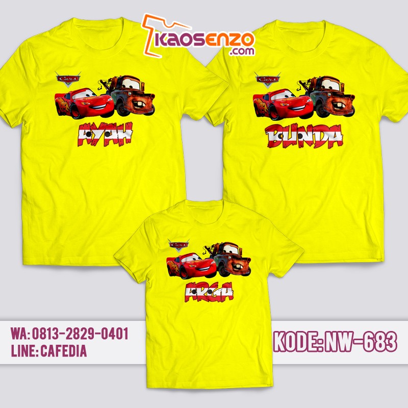 Baju Kaos Couple Keluarga | Kaos Family Custom | Kaos Cars Anak - NW 683