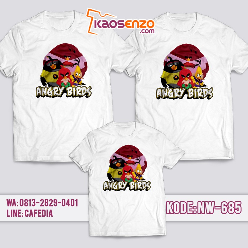 Baju Kaos Couple Keluarga | Kaos Family Custom Angry Bird - NW 685