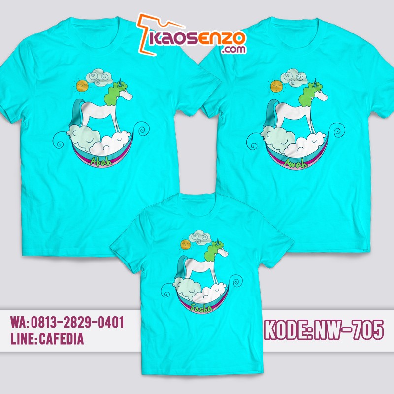 Baju Kaos Couple Keluarga | Kaos Family Custom Unicorn - NW 705