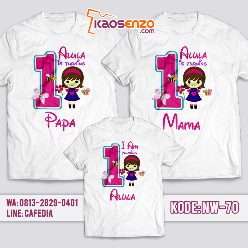 Baju Kaos Couple Keluarga | Baju Kaos Ultah Motif Princess