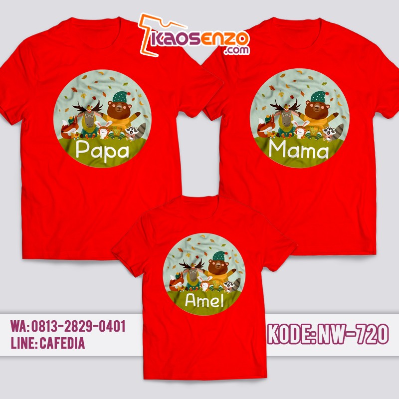 Baju Kaos Couple Keluarga | Kaos Family Custom Zoo & Animal - NW 720