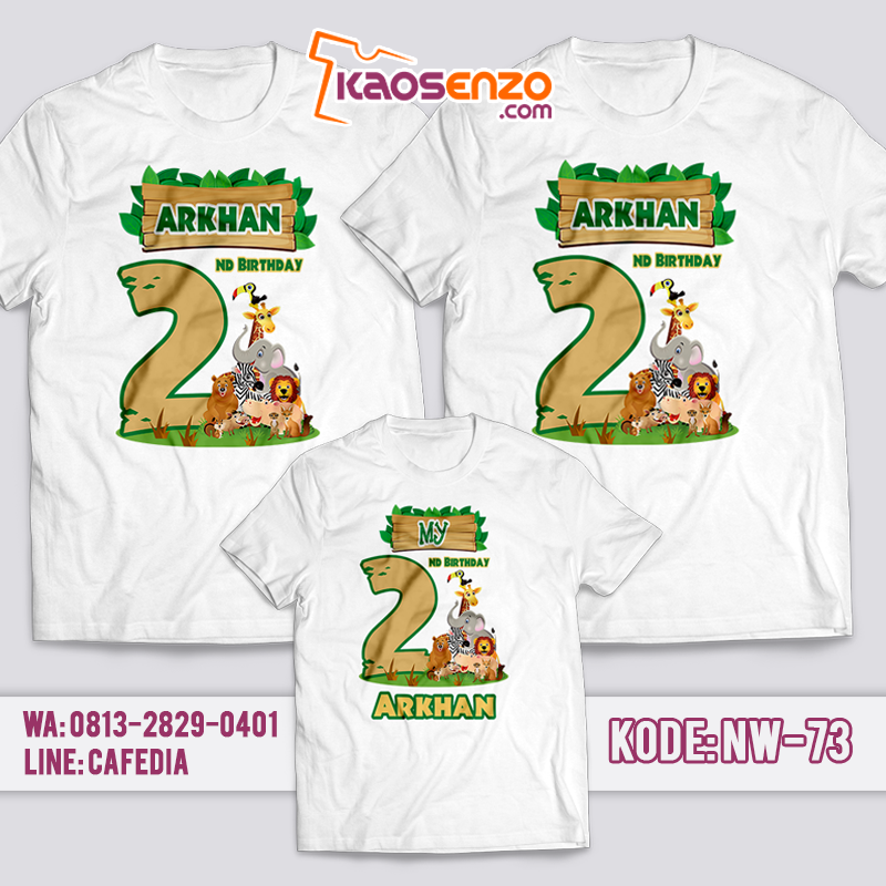 Baju Kaos Couple Keluarga | Kaos Anak Animal Zoo | Baju Kaos Ultah Motif The Zoo