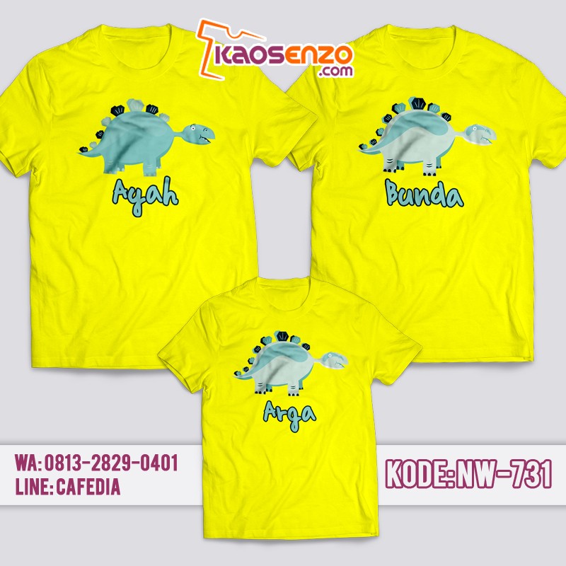 Baju Kaos Couple Keluarga | Kaos Family Custom Dinosaurus - NW 731