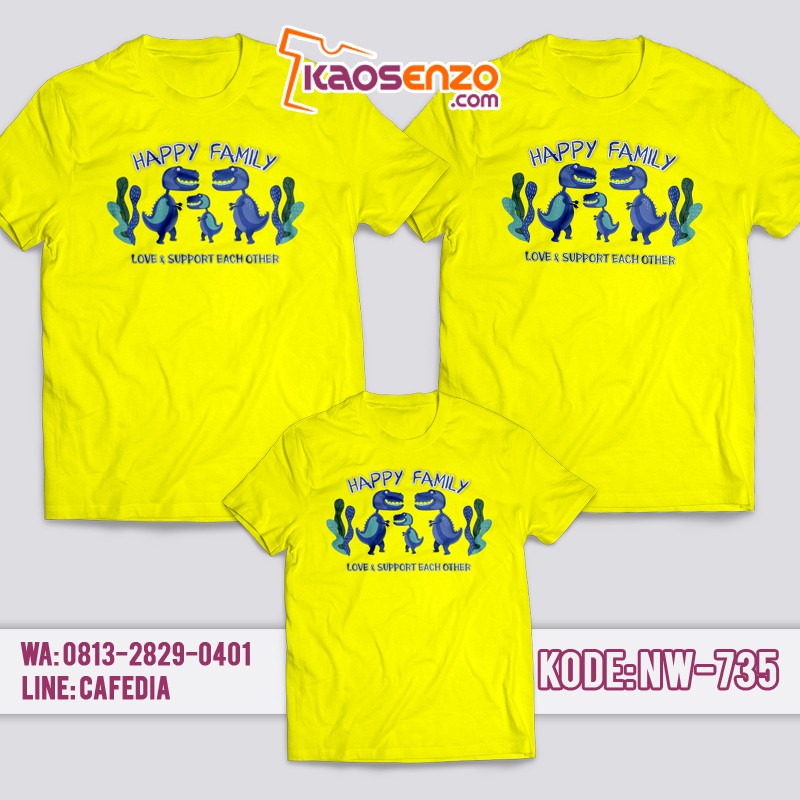 Baju Kaos Couple Keluarga | Kaos Family Custom Dinosaurus - NW 735