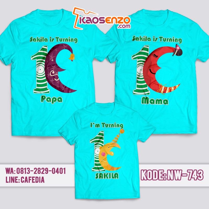 Kaos Couple Keluarga | Kaos Ulang Tahun Anak Bulan - NW 743