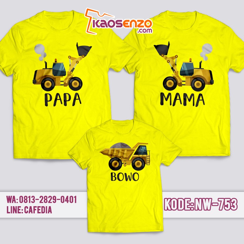 Baju Kaos Couple Keluarga | Kaos Family Custom Construction & Transportation - NW 753