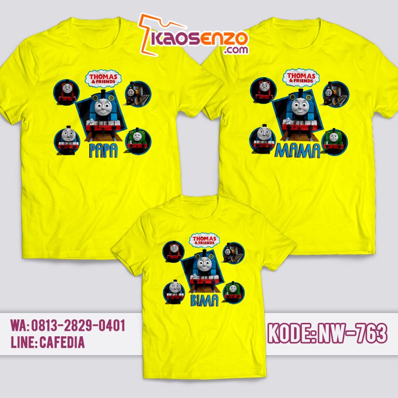 Baju Kaos Couple Keluarga | Kaos Family Custom| Kaos Kereta Thomas | Kaos Thomas Lucu - NW 763