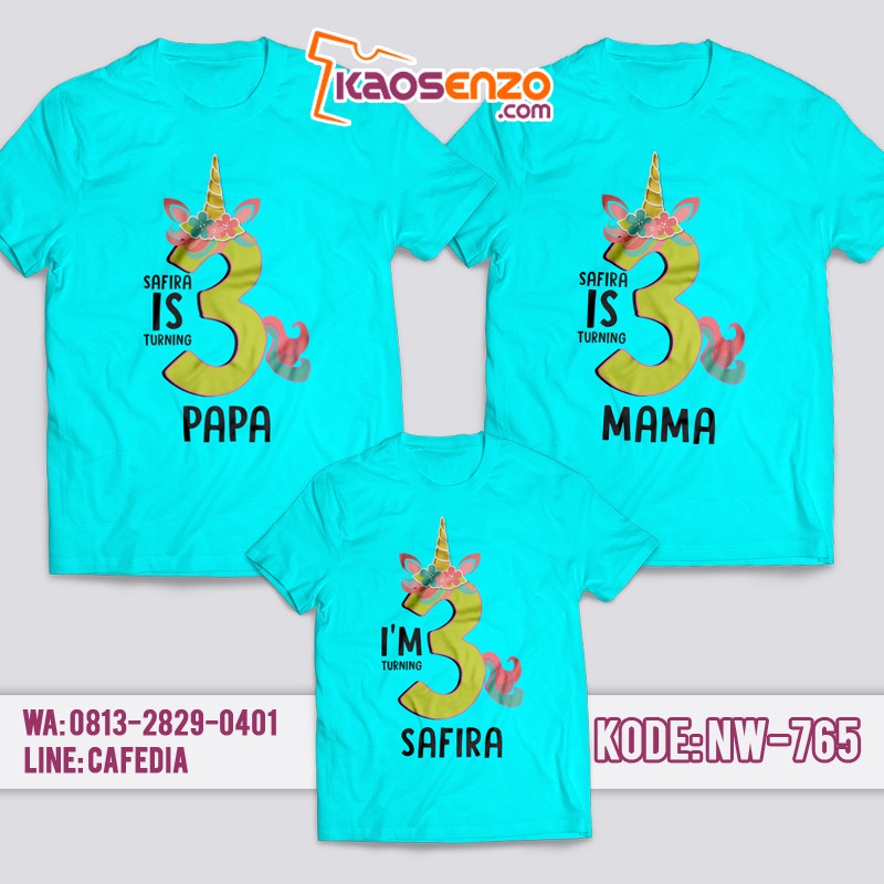 Kaos Couple Keluarga | Kaos Ulang Tahun Anak Unicorn - NW 765