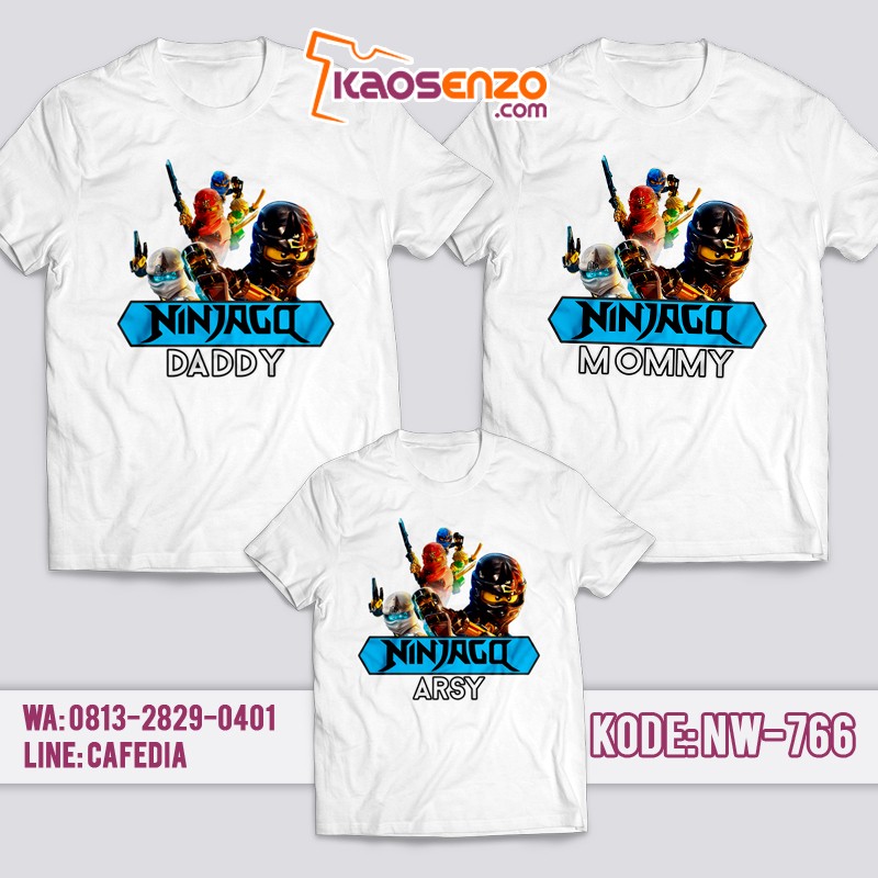 Baju Kaos Couple Keluarga | Kaos Family Custom Ninja Go - NW 766