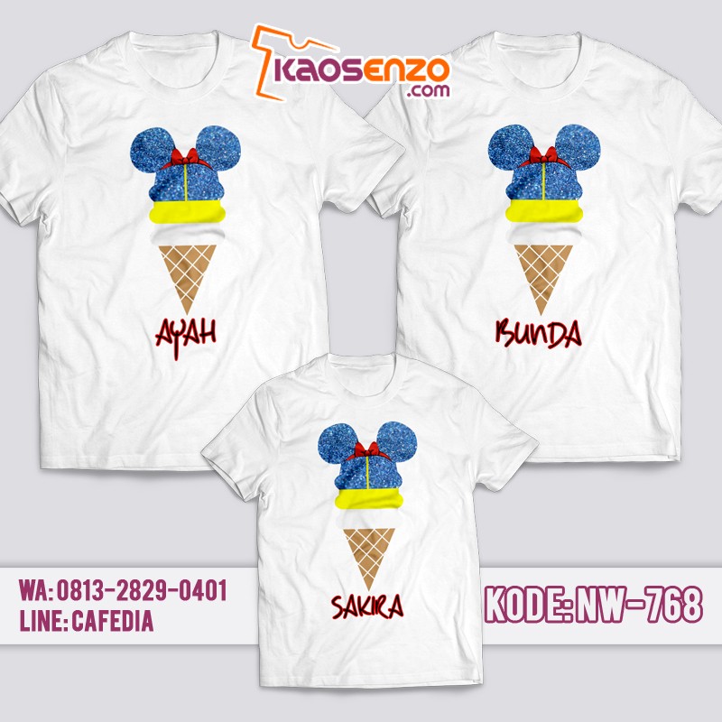 Baju Kaos Couple Keluarga | Kaos Family Custom Princess Snow White - NW 768