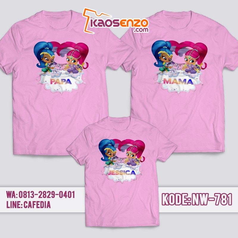 Baju Kaos Couple Keluarga | Kaos Family Custom Shimmer And Shine - NW 781