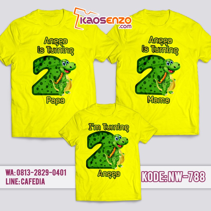 Kaos Couple Keluarga | Kaos Ulang Tahun Anak Dinosaurus - NW 788