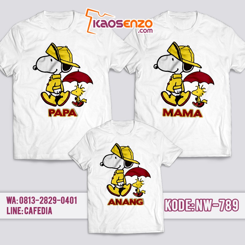 Baju Kaos Couple Keluarga | Kaos Family Custom Snoppy - NW 789