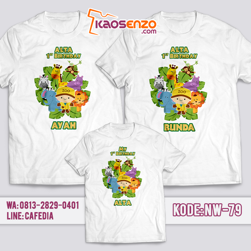 Baju Kaos Couple Keluarga | Kaos Zoo | Baju Kaos Ultah Motif Zoo