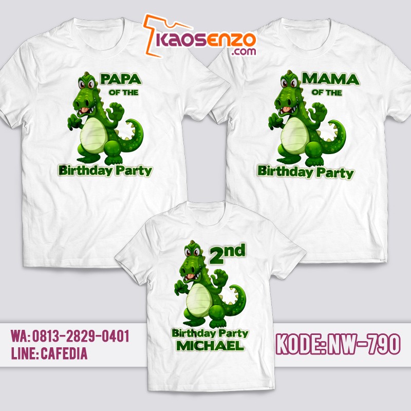 Kaos Couple Keluarga | Kaos Ulang Tahun Anak Dinosaurus - NW 790