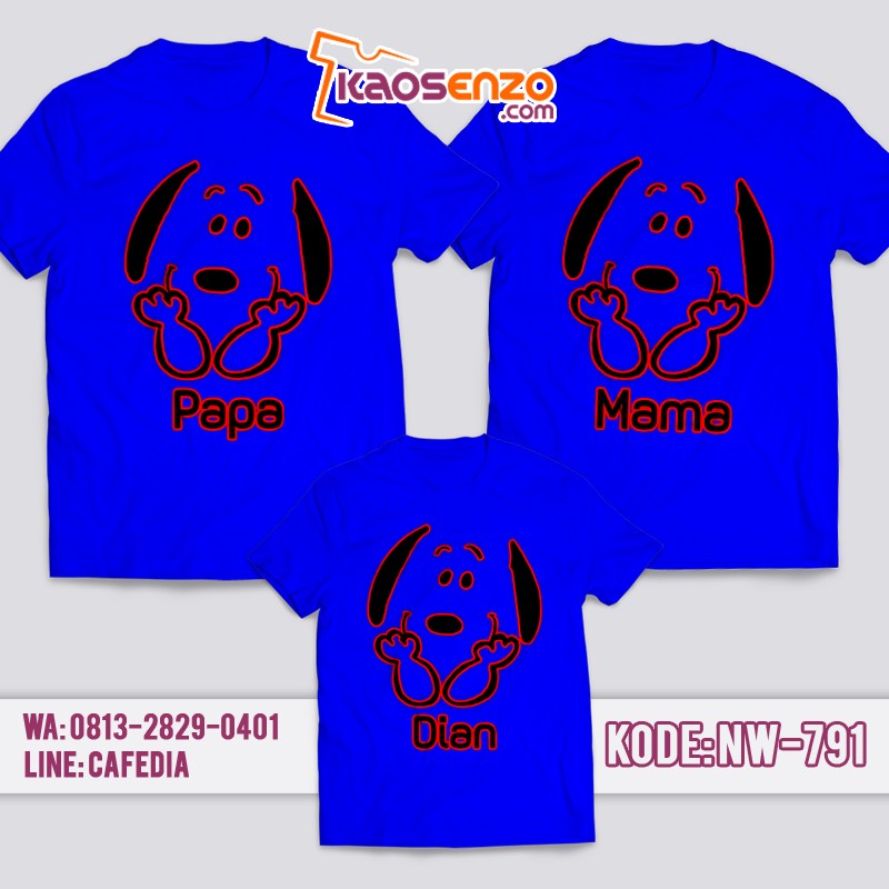 Baju Kaos Couple Keluarga | Kaos Family Custom Snoppy - NW 791