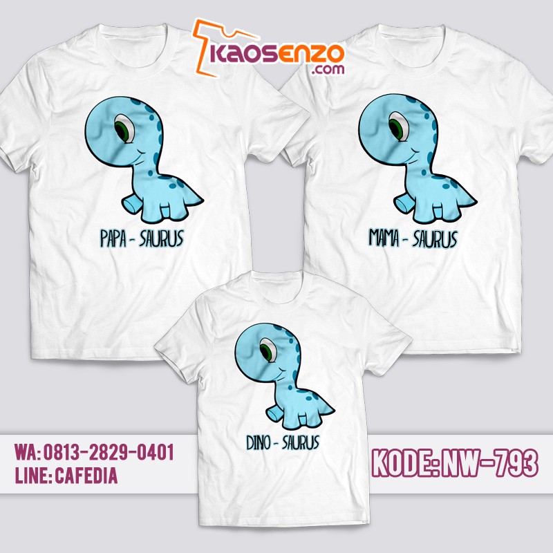 Baju Kaos Couple Keluarga | Kaos Family Custom | Kaos Dinosaurus - NW 793