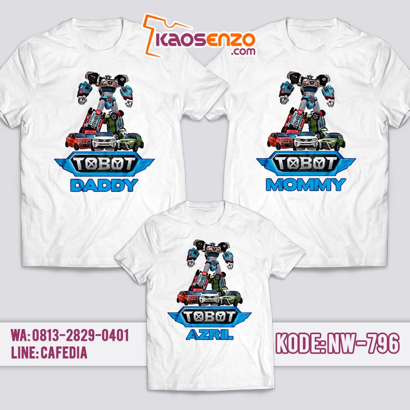 Baju Kaos Couple Keluarga | Kaos Family Custom Tobot - NW 796