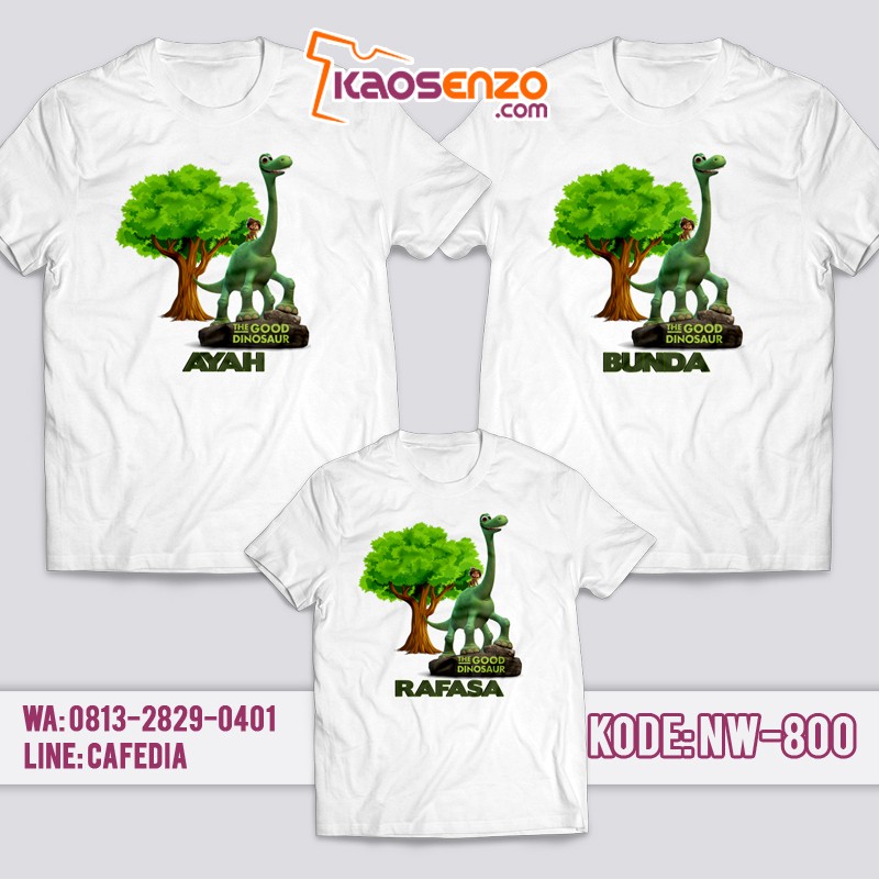 Baju Kaos Couple Keluarga | Kaos Family Custom Dinosaurus - NW 800