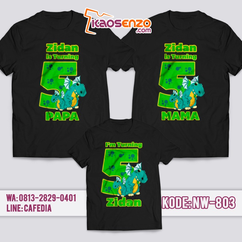 Baju Kaos Couple Keluarga | Kaos Family Custom Online | Kaos Dinosaurus - NW 803