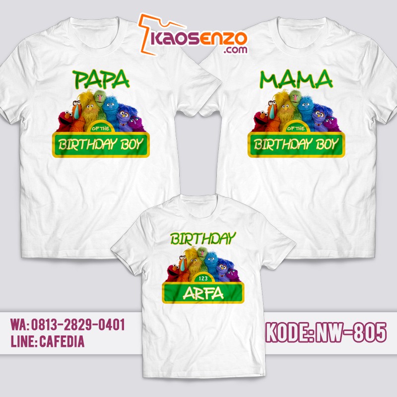 Kaos Couple Keluarga | Kaos Ulang Tahun Anak | Kaos Elmo - NW 805