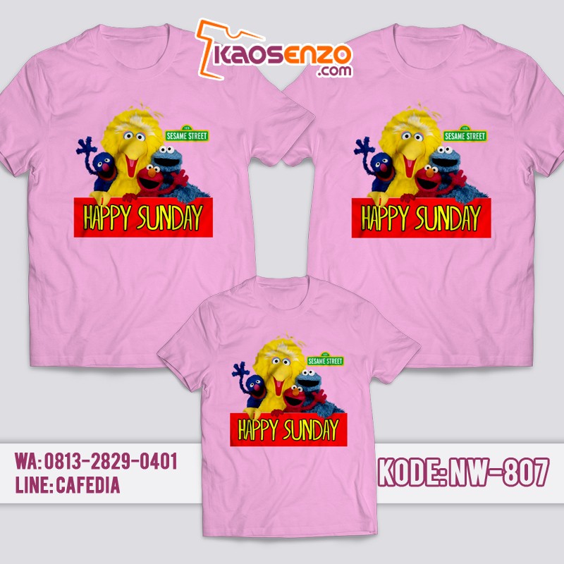 Baju Kaos Couple Keluarga | Kaos Family Custom Elmo - NW 807