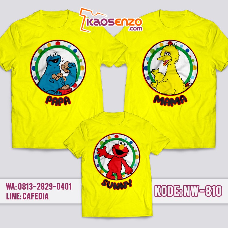 Baju Kaos Couple Keluarga | Kaos Family Custom | Kaos Elmo - NW 810