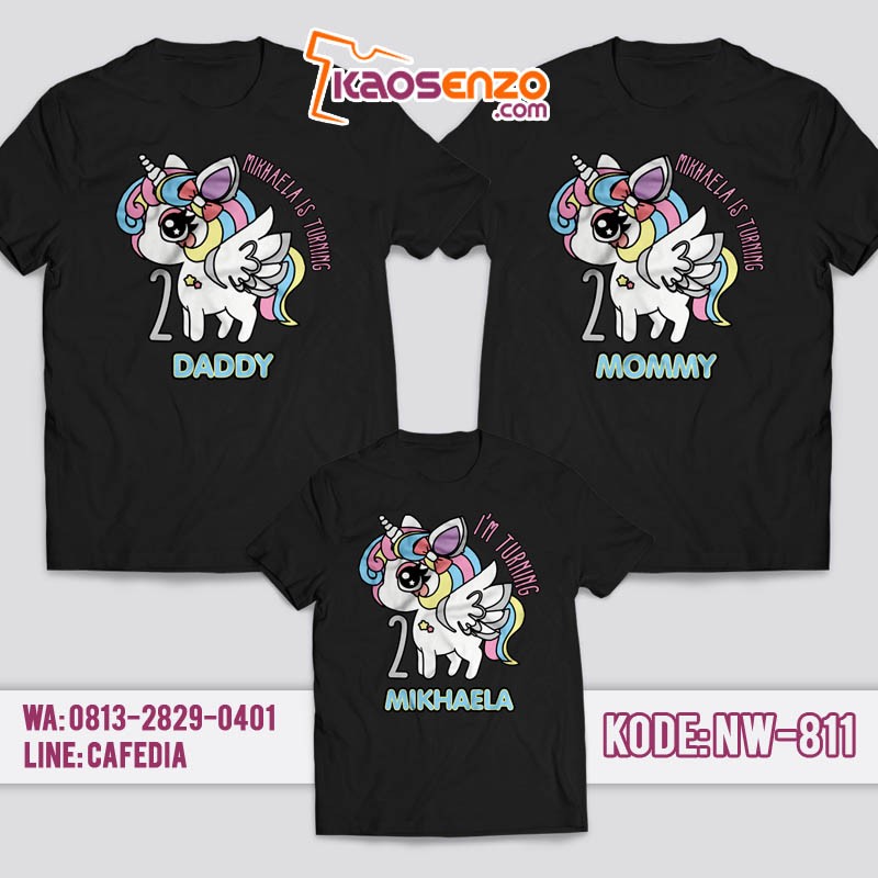 Kaos Couple Keluarga | Kaos Ulang Tahun Unicorn - NW 811