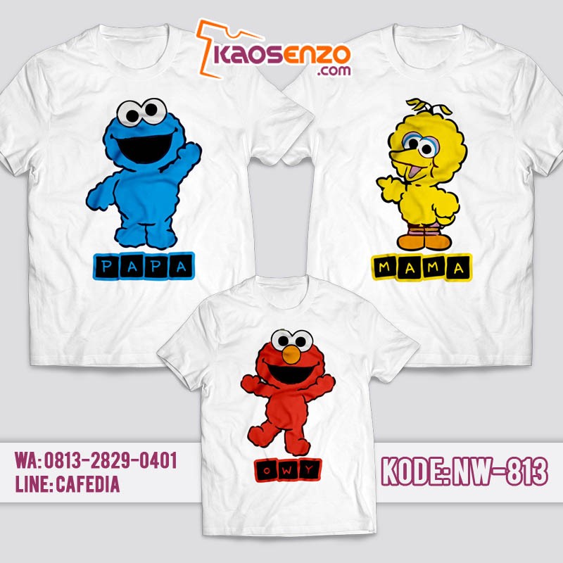 Baju Kaos Couple Keluarga | Kaos Family Custom | Kaos Elmo - NW 813