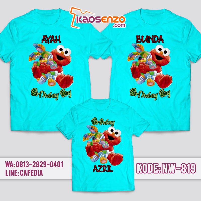 Kaos Couple Keluarga | Kaos Ulang Tahun Anak | Kaos Elmo - NW 819