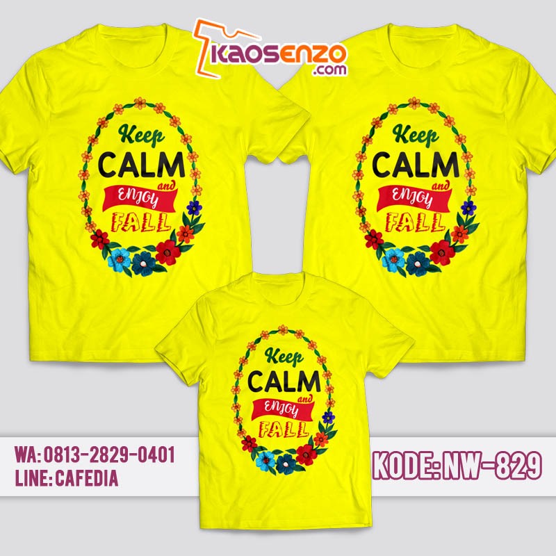 Baju Kaos Couple Keluarga | Kaos Family Custom Keep Calm - NW 829