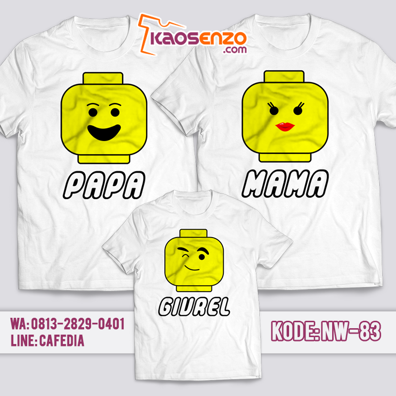 Baju Kaos Couple Keluarga | Kaos Lego Anak | Baju Kaos Ultah Motif Lego