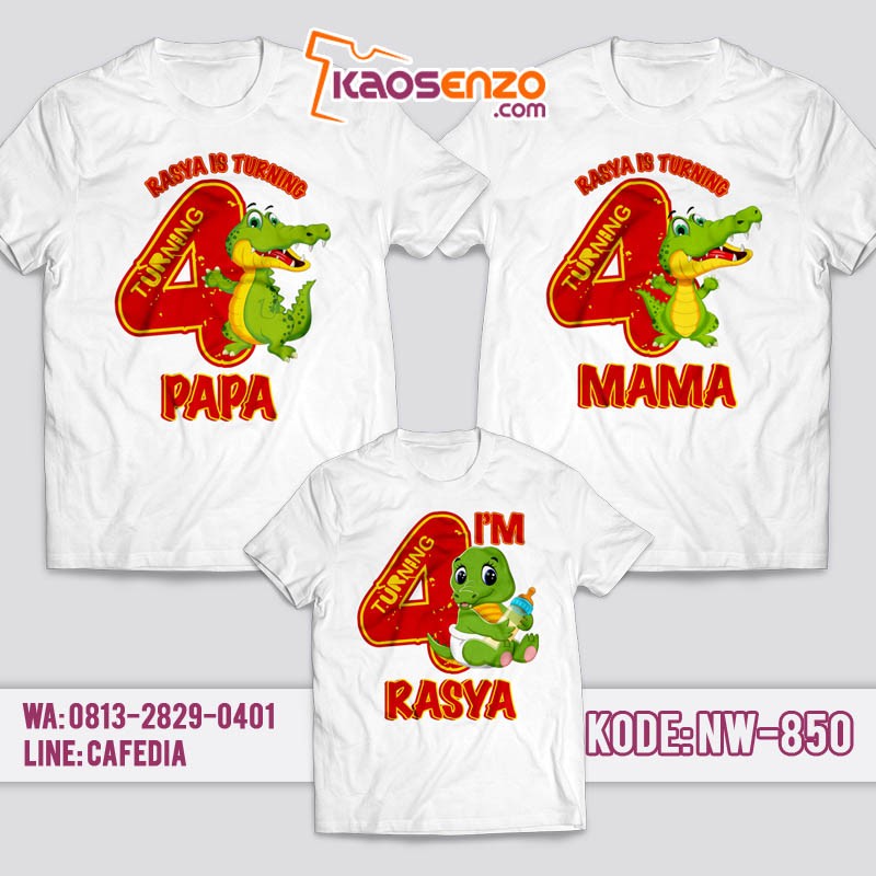 Kaos Couple Keluarga | Kaos Ulang Tahun Anak Crocodile - NW 850