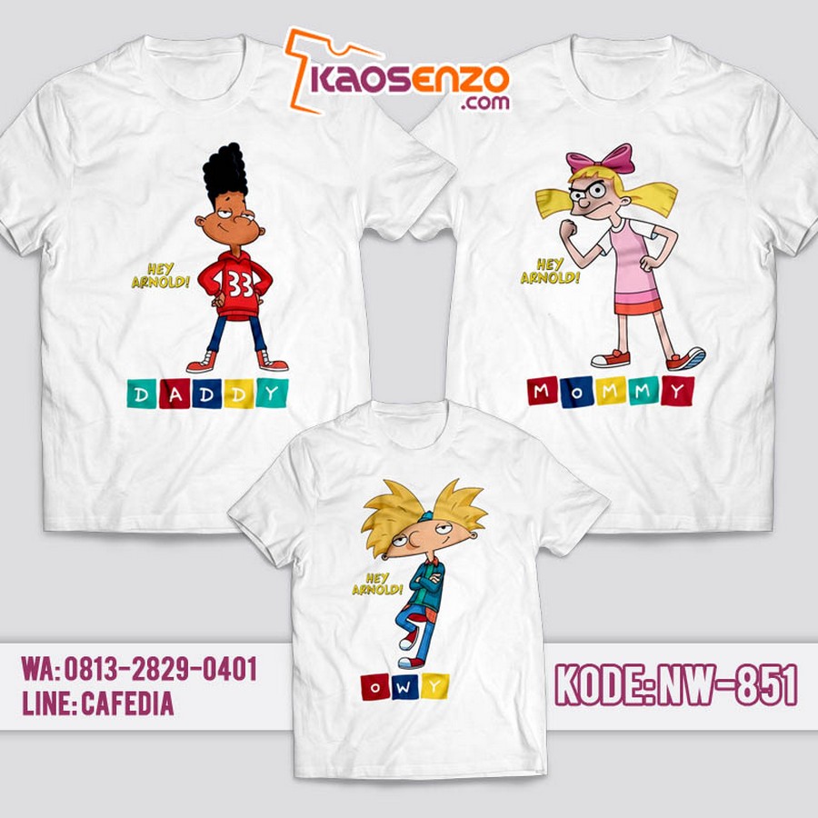 Baju Kaos Couple Keluarga | Kaos Family Custom Hey Arnold - NW 851