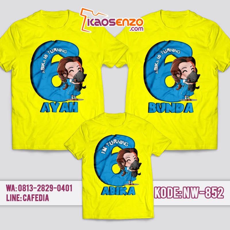 Kaos Couple Keluarga | Kaos Ulang Tahun Anak Chibi - NW 852