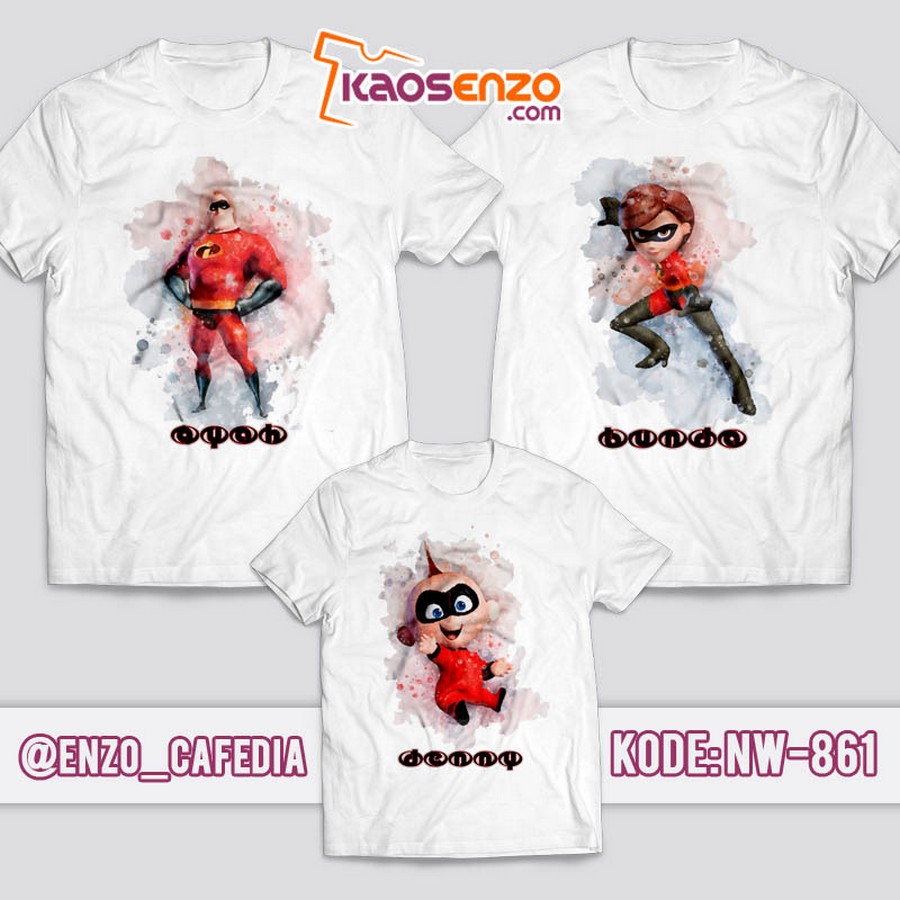 Baju Kaos Couple Keluarga | Kaos Family Custom The Incredibles - NW 861