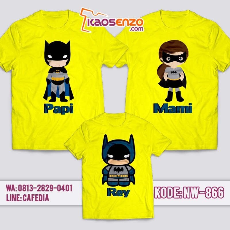 Baju Kaos Couple Keluarga | Kaos Family Custom Online | Kaos Batman - NW 866