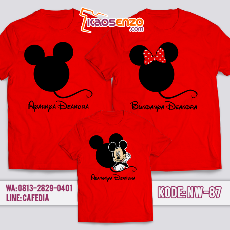 Baju Kaos Couple Keluarga | Kaos Mickey Anak | Baju Kaos Ultah Motif Mickey Mouse