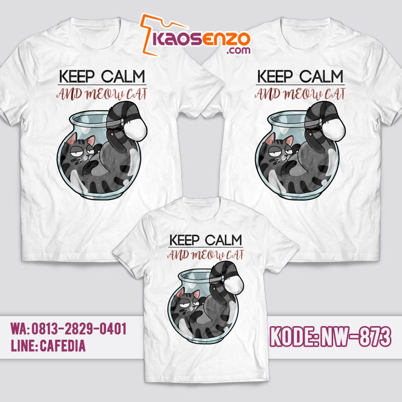 Baju Kaos Couple Keluarga | Kaos Family Custom Animal Cat - NW 873