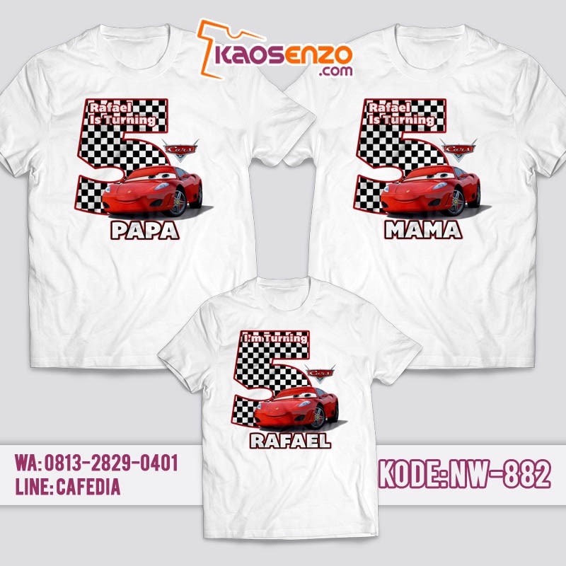 Kaos Couple Keluarga | Kaos Family Ulang Tahun | Kaos Cars - NW 882